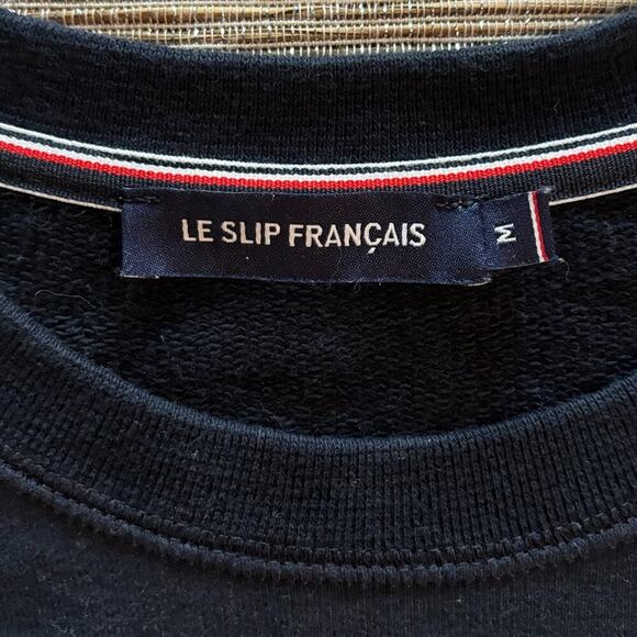 LE SLIP FRANCAIS | Mens Navy Blue Graphic Pullover Sweatshirt Size Medium - Picture 2 of 4